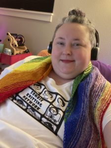 kcelebrates45 rainbow shawl